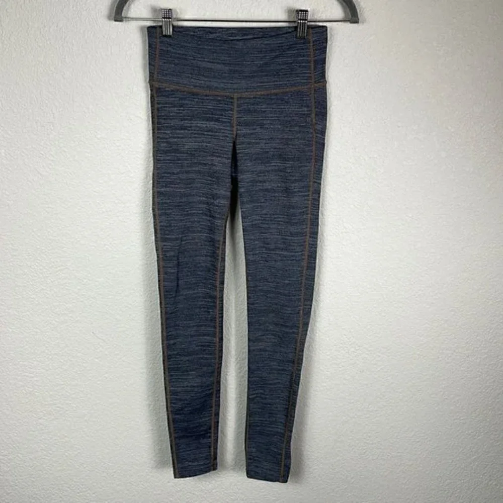 Athleta Chaturanga Gray Heathered Yoga Athletic Leggings Full Length Sz XS